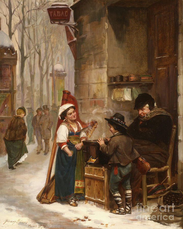 The Chestnut Vendor, 1870 Painting by Henry Bacon