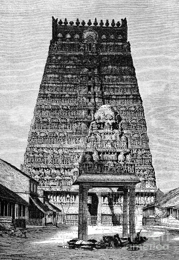 The Chief Gopura Of The Temple Drawing by Print Collector