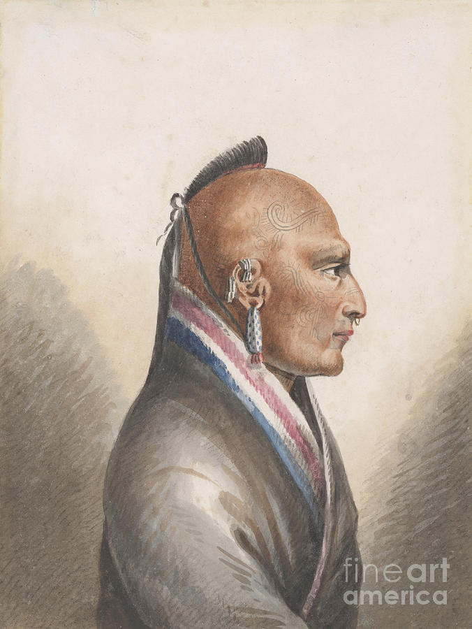 The Chief Of The Little Osages Drawing by Heritage Images