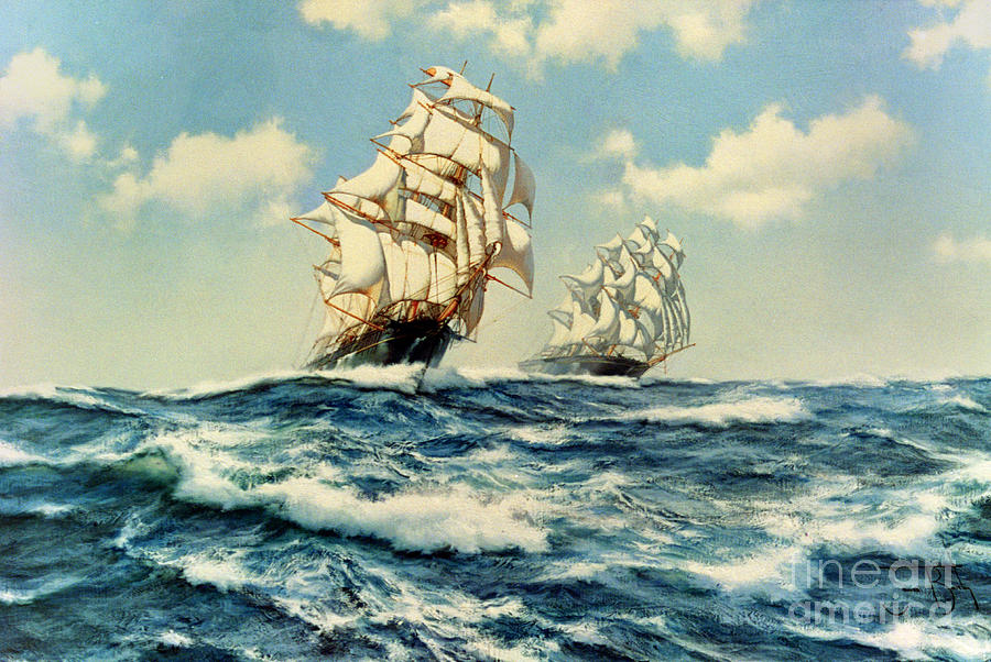 Boat Painting - The China Tea Run Clippers Ariel And Taeping by James Brereton