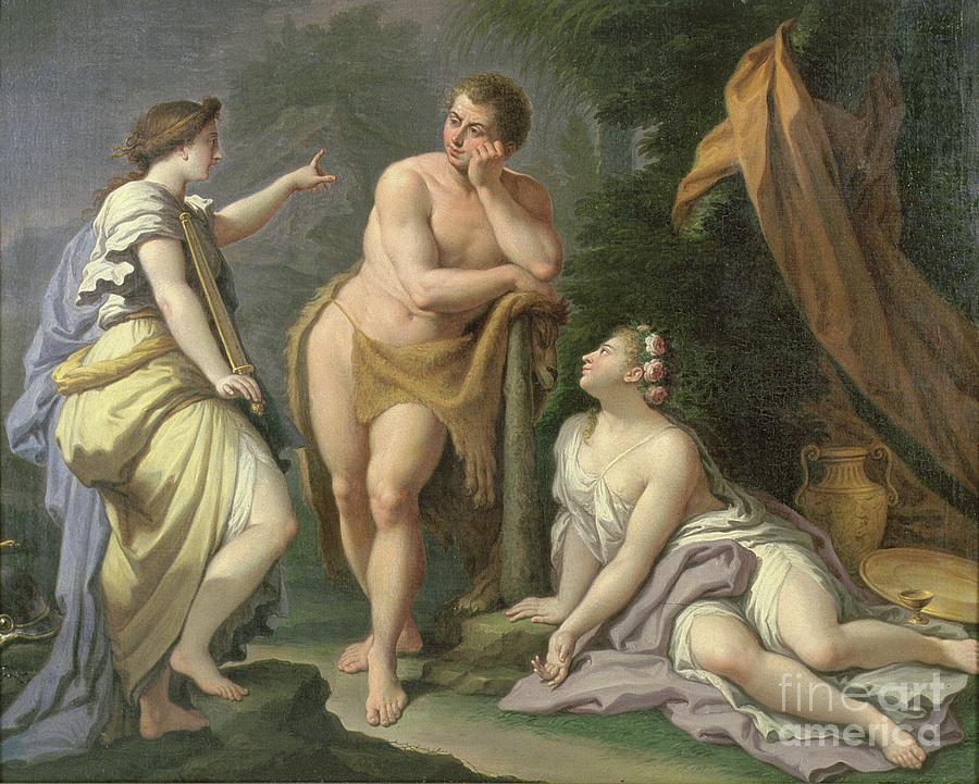Nude Painting - The Choice Of Hercules by Paolo Di Matteis