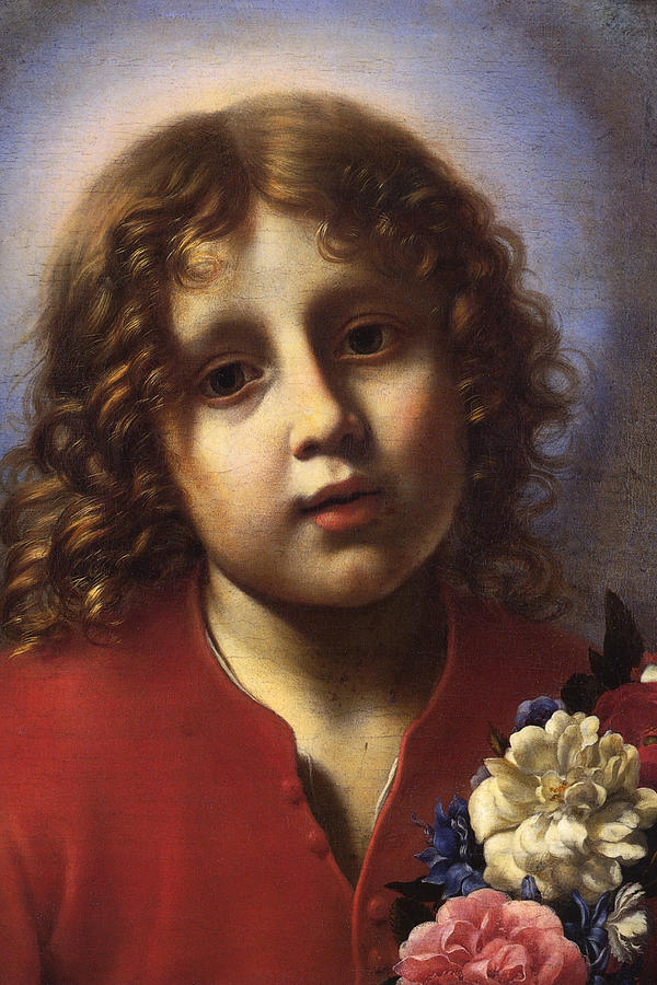 The christ child with flowers Painting by Carlo Dolci