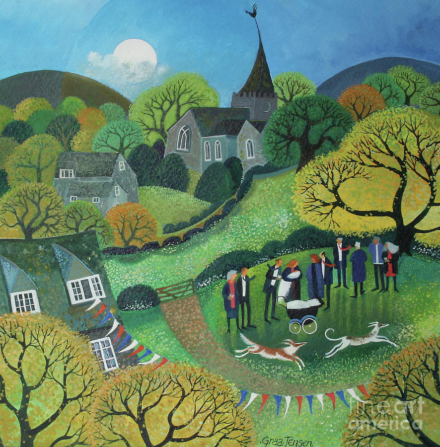Bunting Painting - The Christening by Lisa Graa Jensen