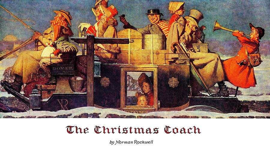 The Christmas Coach Painting by Norman Rockwell