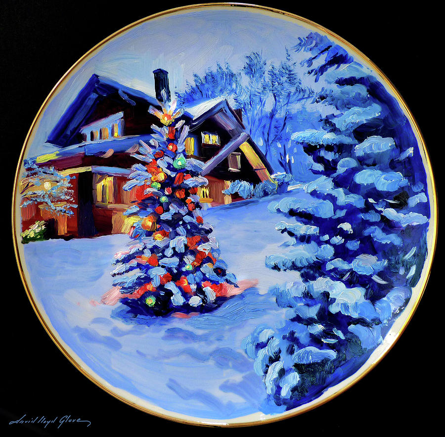 The Christmas House Painting by David Lloyd Glover