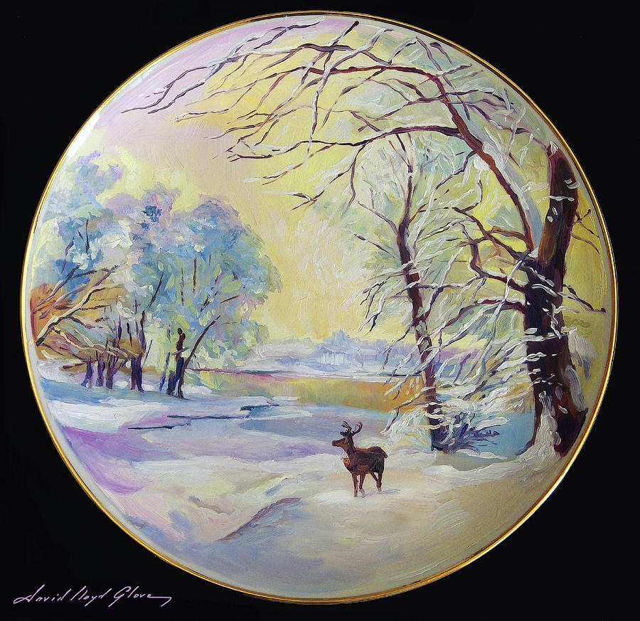 The Christmas Reindeer Painting by David Lloyd Glover