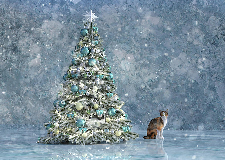 The Christmas Tree Cat Digital Art