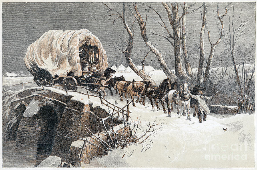 The Christmas Wagon, 1866 Drawing by Print Collector