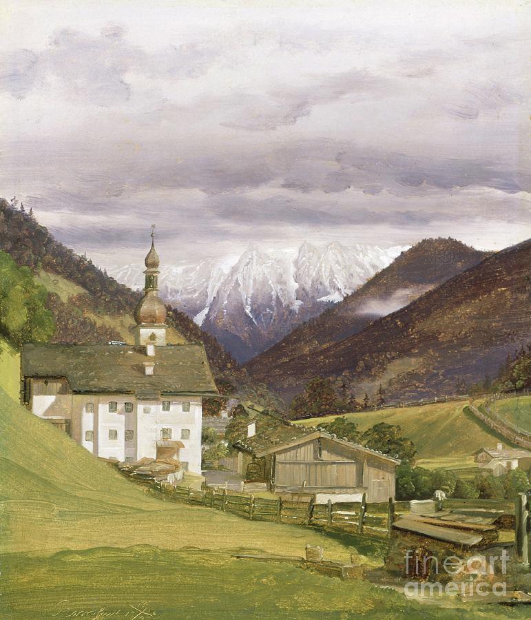 The Church Of Ramsau, 1832 Oil Painting by Wilhelm Ferdinand Bendz