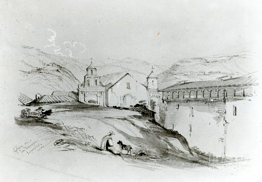 Mountain Painting - The Church Of San Francisco, Valparaiso, 1834 by Conrad Martens