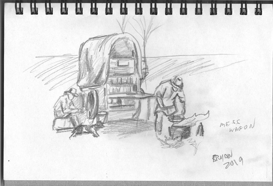 The Churck Wagon Drawing by Bryan Bustard