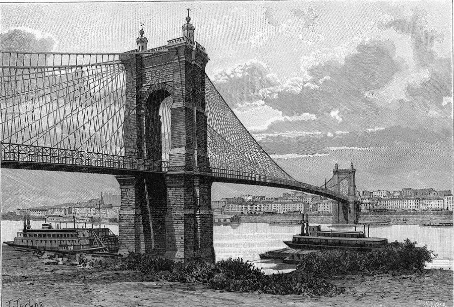 The Cincinnati Bridge Photograph by Kean Collection