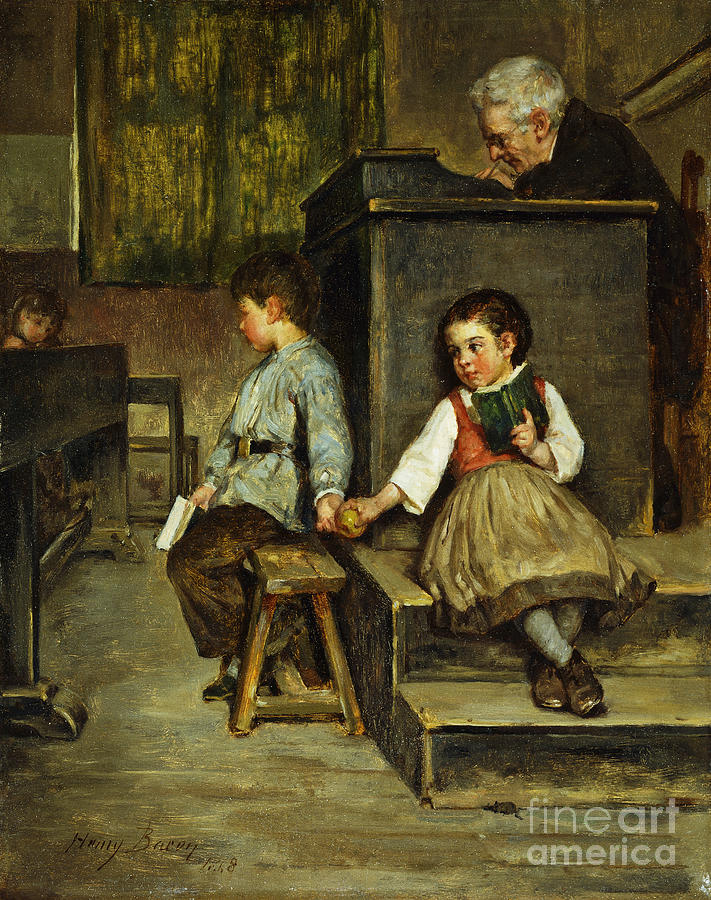 The Classroom, 1868 Painting by Henry Bacon