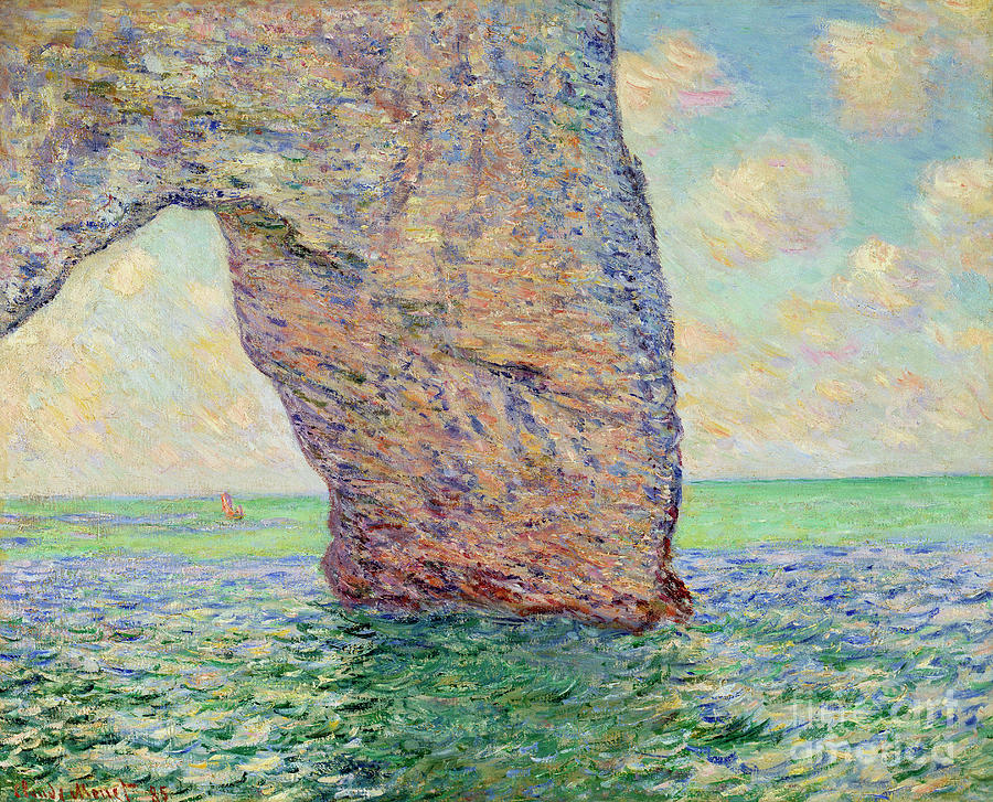 The Cliff At Etretat By Claude Monet Painting by Claude Monet