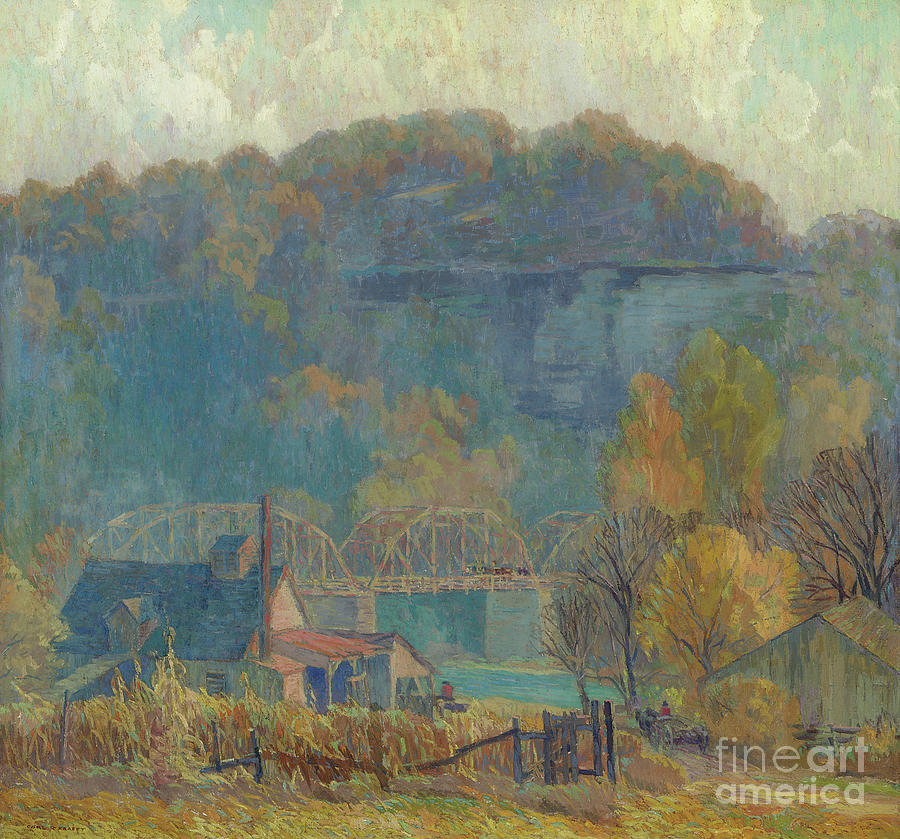 The Cliff at Morning, Ozarks Painting by Carl Rudolph Krafft