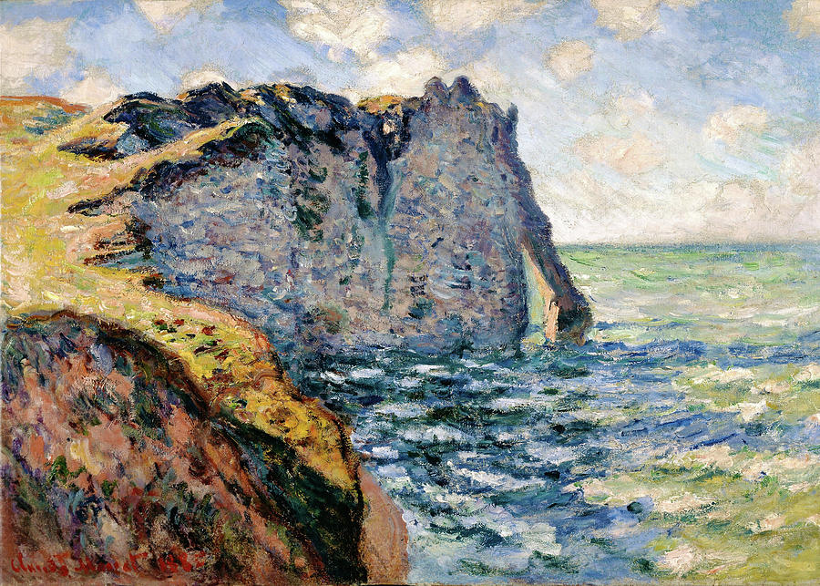 Claude Monet Painting - The Cliff of Aval, Etretat - Digital Remastered Edition by Claude Monet