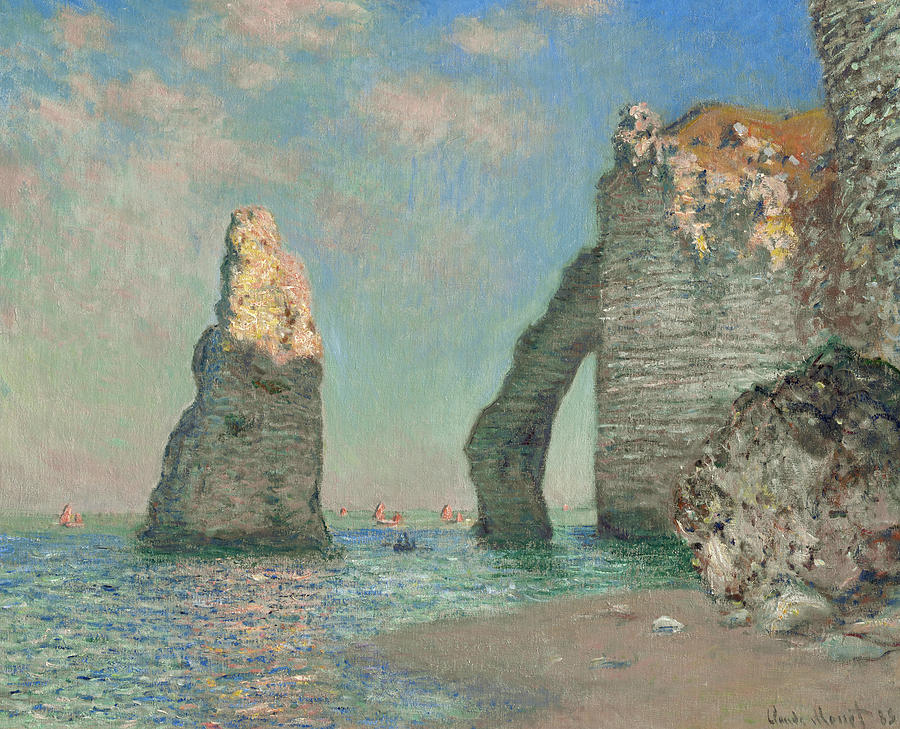 The Cliffs at Etretat, 1885 Painting by Claude Monet - Pixels