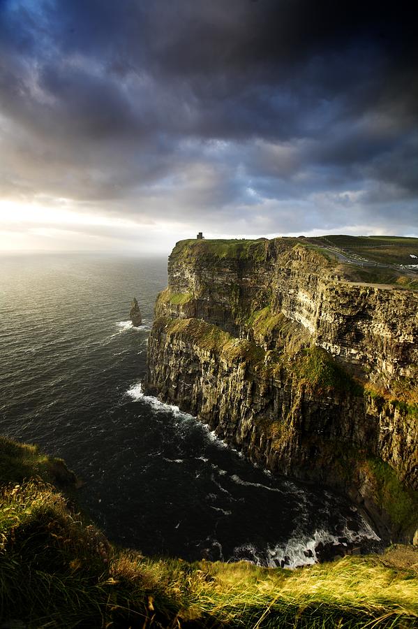 Nature Photograph - The Cliffs Of Moher In Evening Light by Oxford Scientific / Photolibrary
