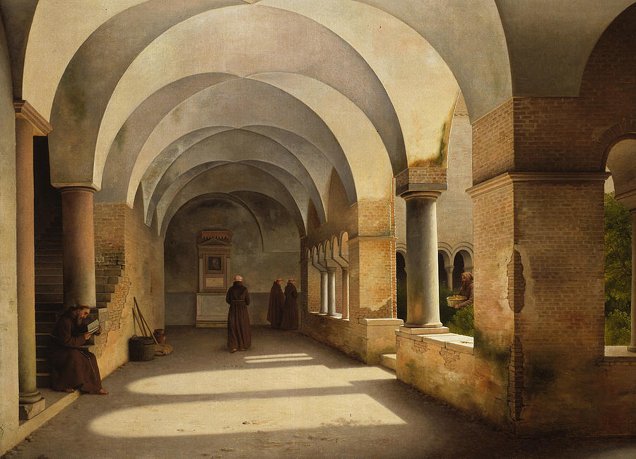 The Cloisters, San Lorenzo fuori le mura Painting by Christoffer Wilhelm Eckersberg