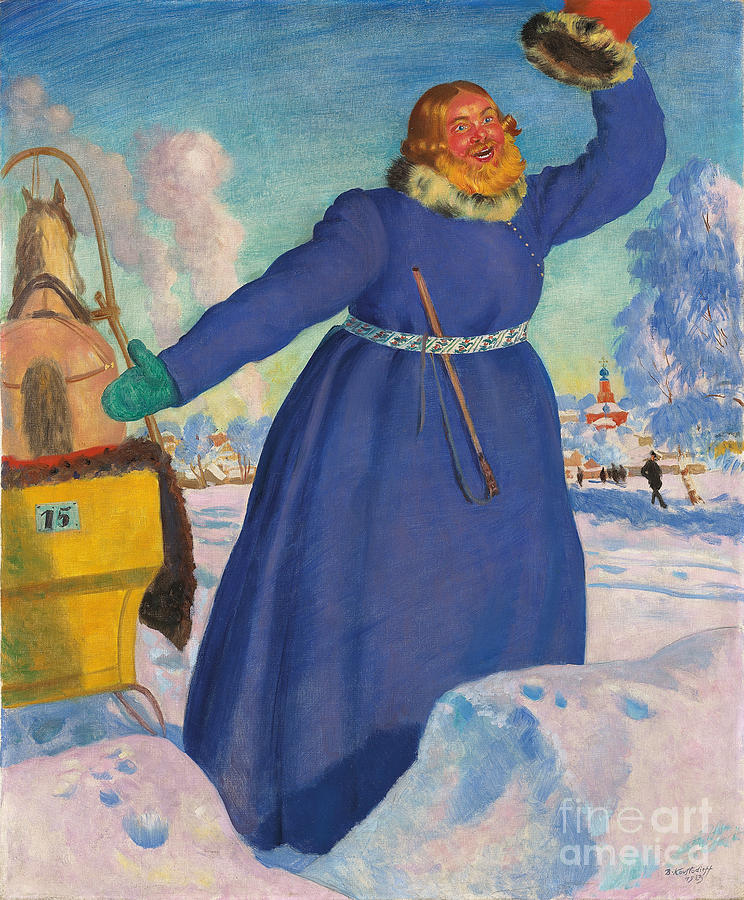The Coachman, 1923 Painting by Boris Kustodiev