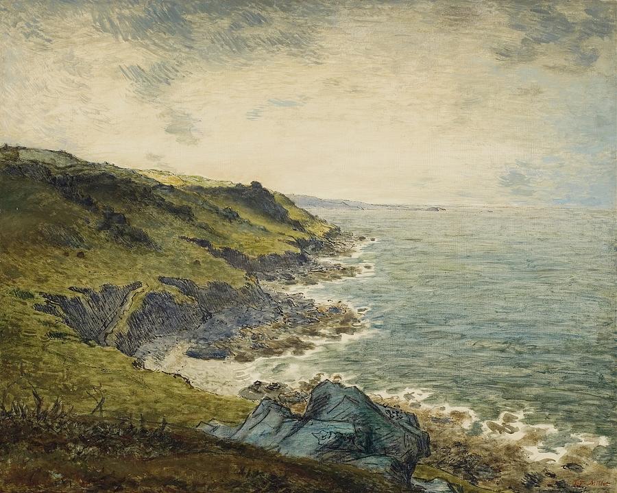 Seascape Painting - The Coast At Greville by Jean-francois Millet