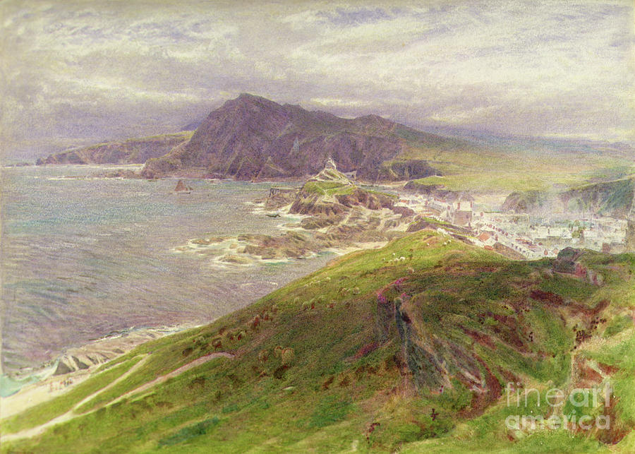 The Rock Painting - The Coast At Ilfracombe, North Devon by Albert Goodwin
