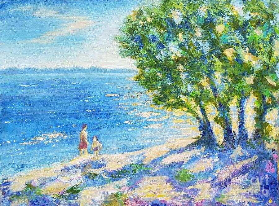 The coast of the Danube river Painting by Olga Malamud-Pavlovich