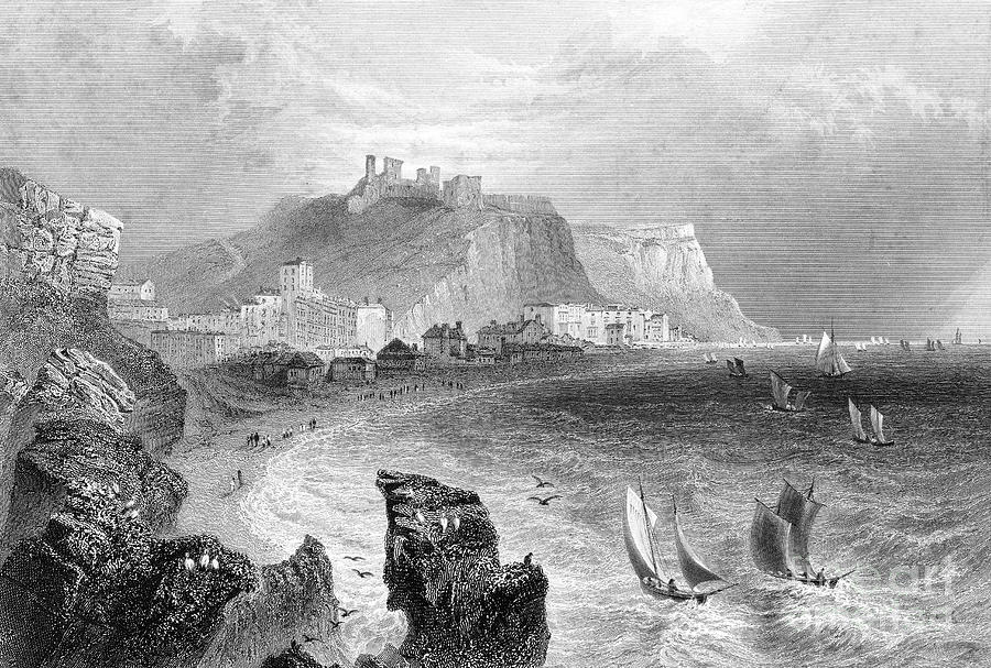 The Coastline At Hastings, East Sussex Drawing by Print Collector