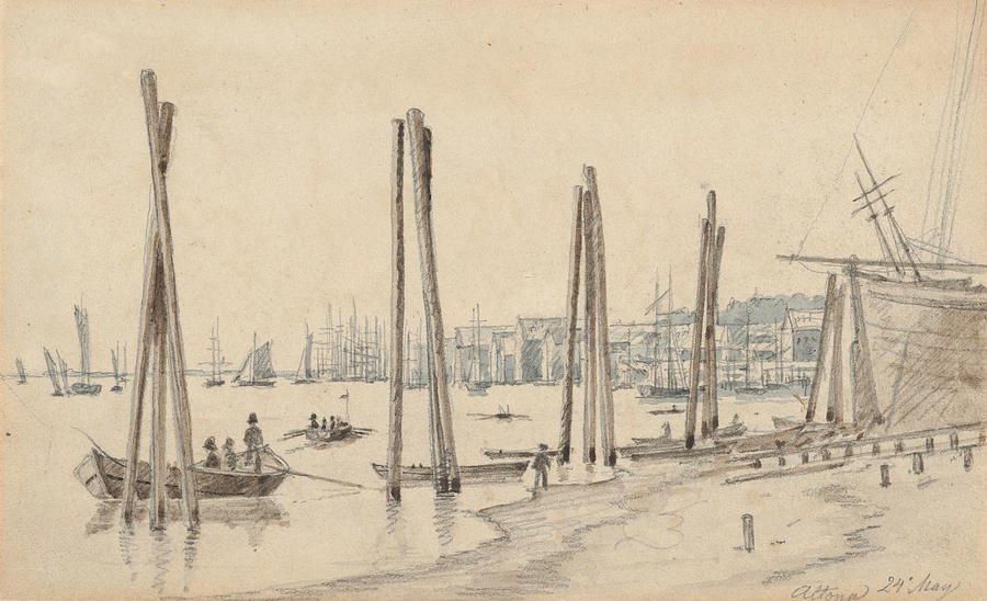 The Coastline of Altona Seen from the East Drawing by Martinus Rorbye