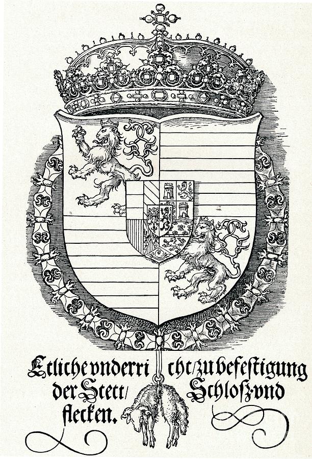 The Coat Of Arms Of Ferdinand I, King Drawing by Print Collector