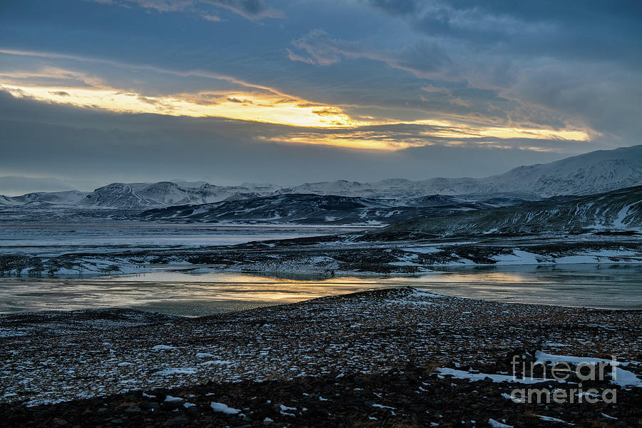The Cold And Stunning Landscape Of Iceland. Photograph