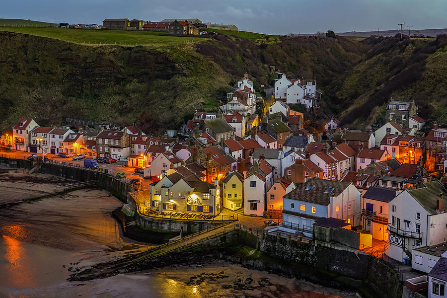 The Colorful Fishing Village Of Staithes In England. Photograph