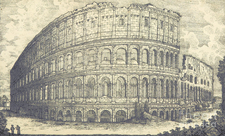 The Colosseum of Rome 19th Century Illustration Digital Art by 19th ...