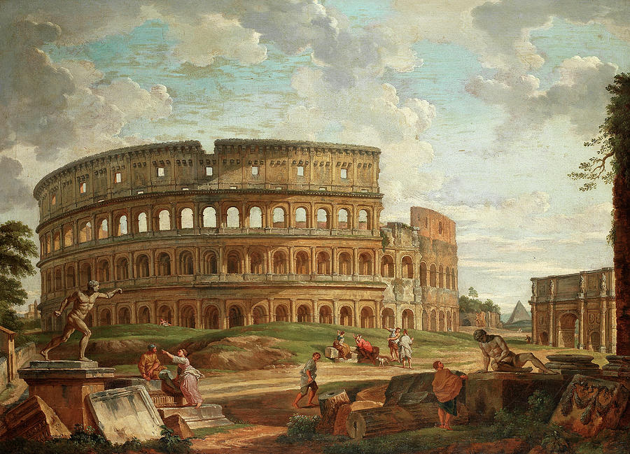 The Colosseum, Rome Painting by Giovanni Paolo Panini