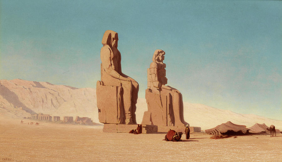 The Colossi Of Memnon Painting By Theodore Frere Fine Art America