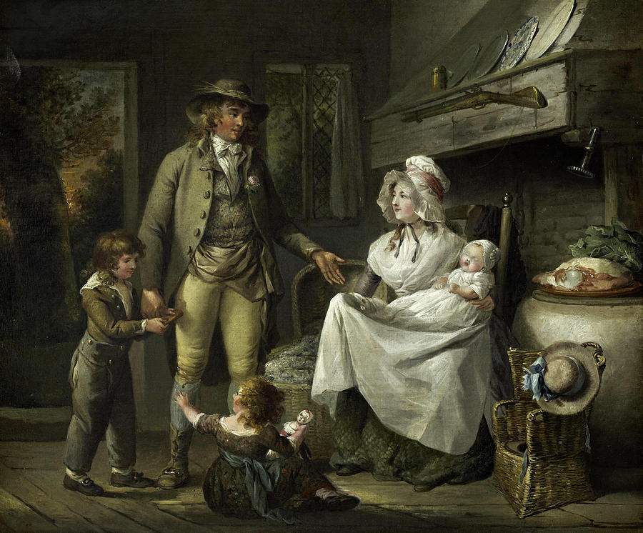 George Morland Painting - The Comforts of Industry, 1790 by George Morland