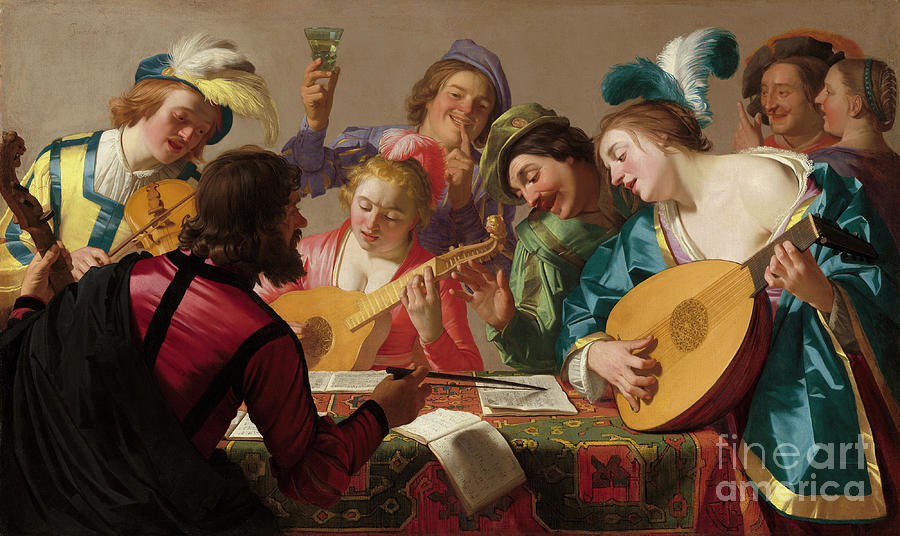 The Concert, 1623 (oil On Canvas) Painting by Gerrit Van Honthorst