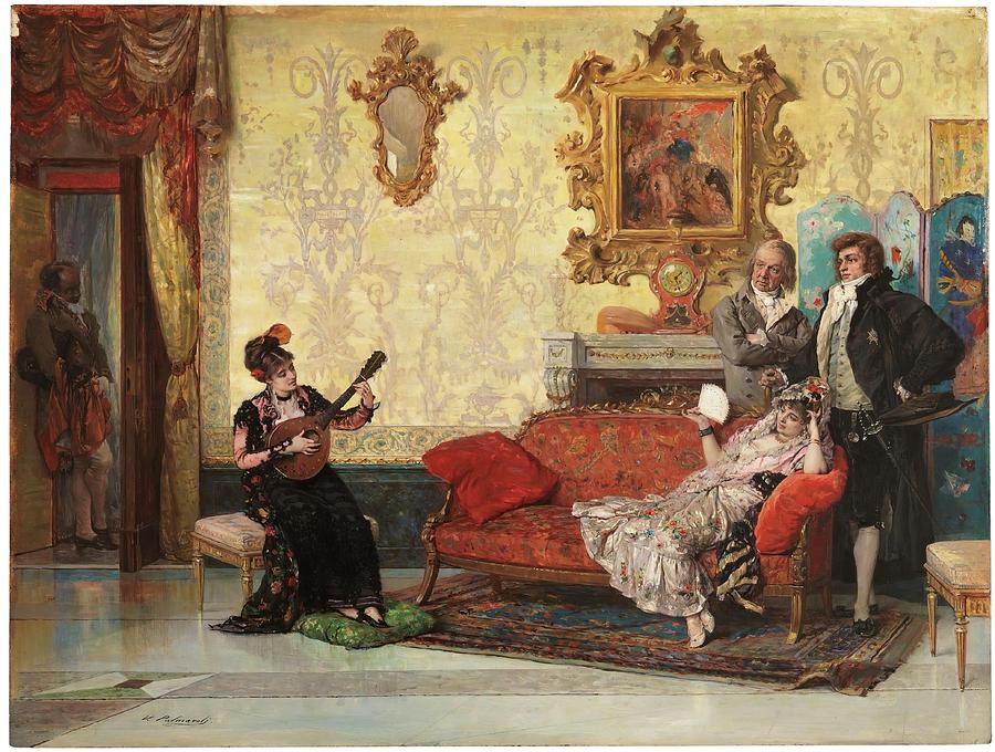 The Concert. Ca. 1875. Oil on panel. Painting by Vicente Palmaroli y Gonzalez The Concert. Ca. 1875. Oil on panel. Painting by Vicente Palmaroli y Gonzalez