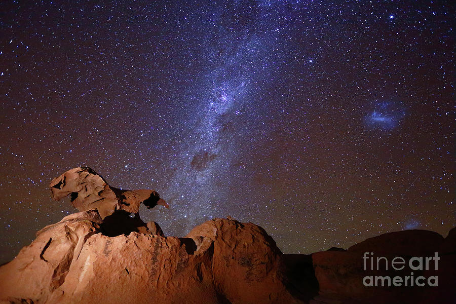 The Condor Rock Sculpture and Milky Way Bolivia Photograph by James Brunker