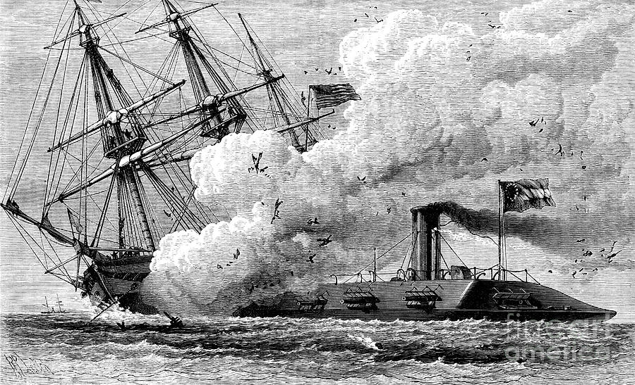 The Confederate Ironclad Merrimac Drawing by Print Collector