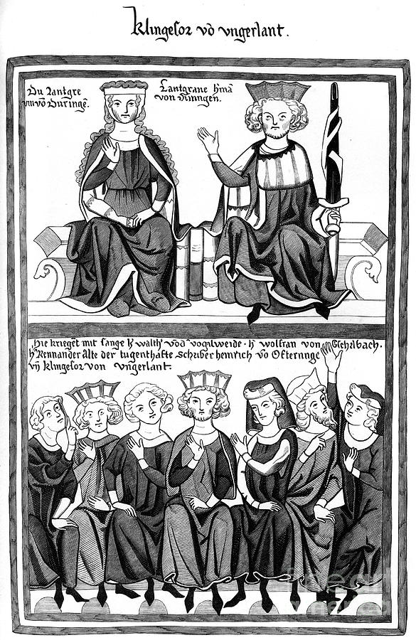 The Congress Of Wartburg, 15th Century Drawing by Print Collector