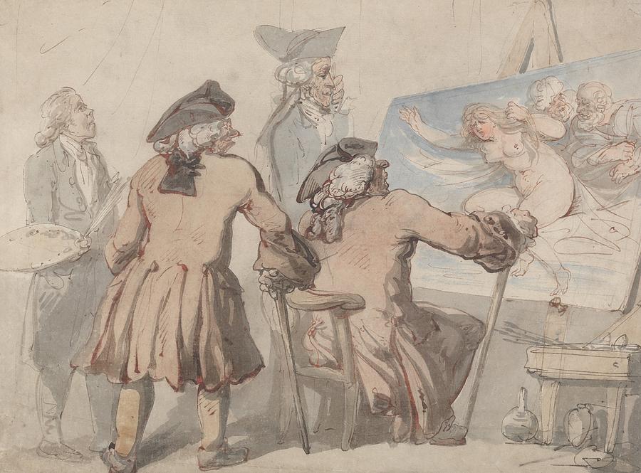 The Connoisseurs Drawing by Thomas Rowlandson