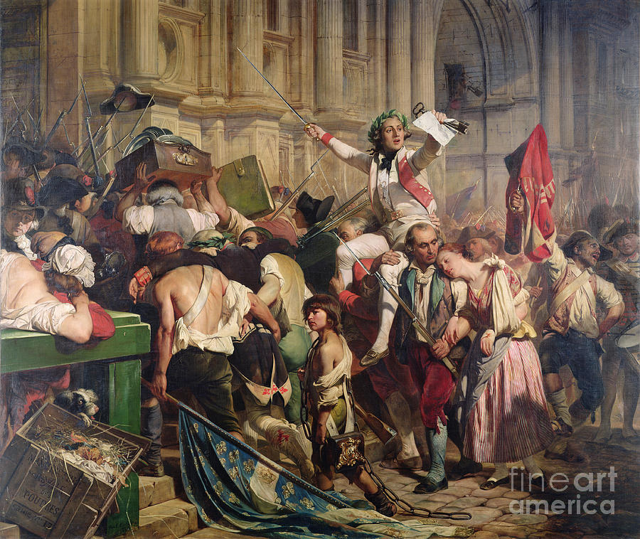 The Conquerors Of The Bastille Before The Hotel De Ville In 1789, 1839 Painting by Hippolyte Delaroche