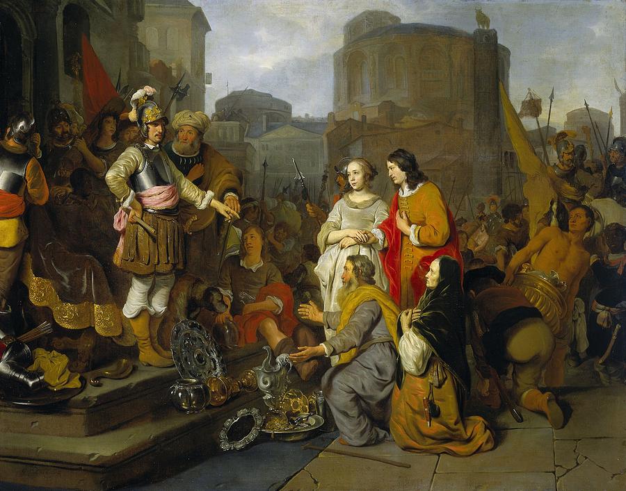 The Continence of Scipio, c. 1665 Painting by Vincent Monozlay