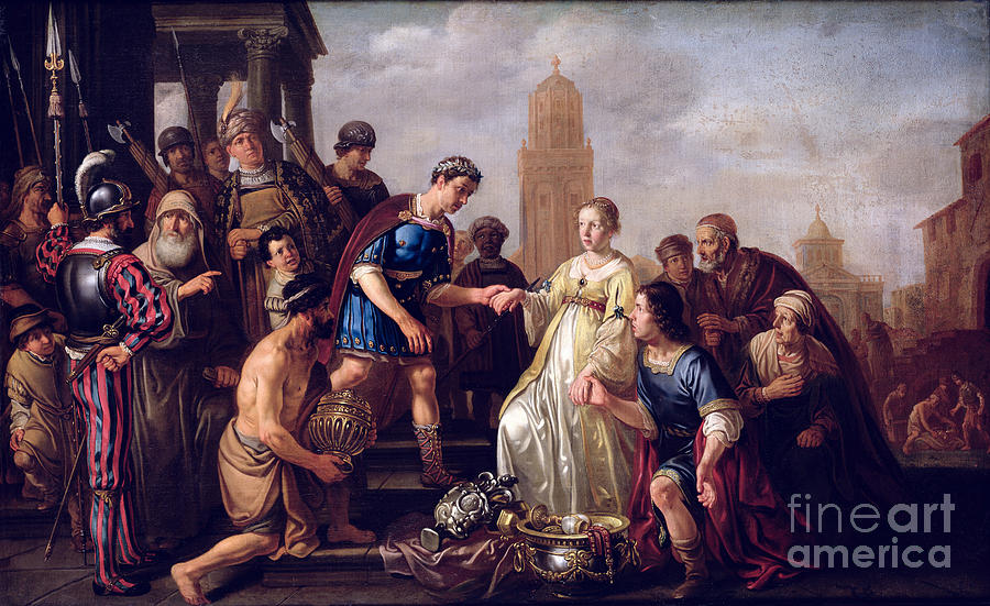 Female Painting - The Continence Of Scipio by Nicolaes Moeyaert
