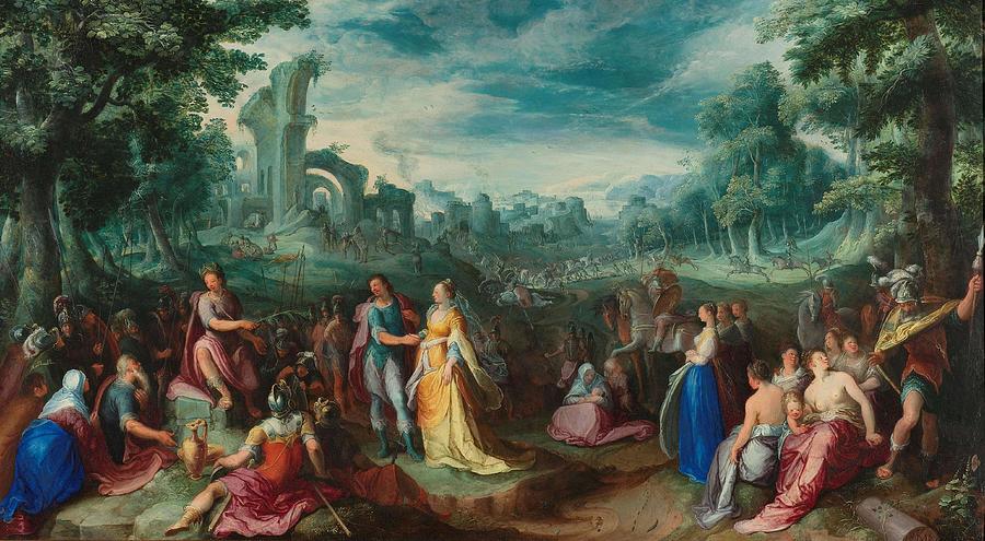 The Continence of Scipio. The Continence of Scipio. On the verso Allegory on Nature. Painting by Karel van Mander -I- -mentioned on object-