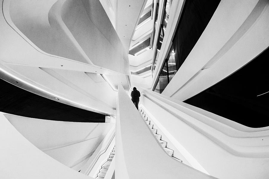 Staircase Photograph - The Converging Bridges by Joe B N Leung