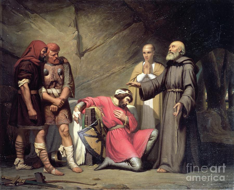 The Conversion Of Robert, Duke Of Normandy, Known As Robert The Devil, Scene From The Opera robert The Devil By Giacomo Meyerbeer Painting by Guillaume-alphonse Harang Cabasson