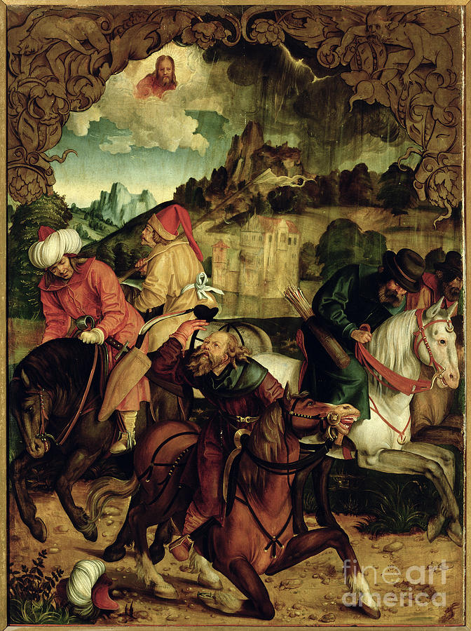 The Conversion Of St. Paul, From A Polyptych Depicting Scenes From The ...