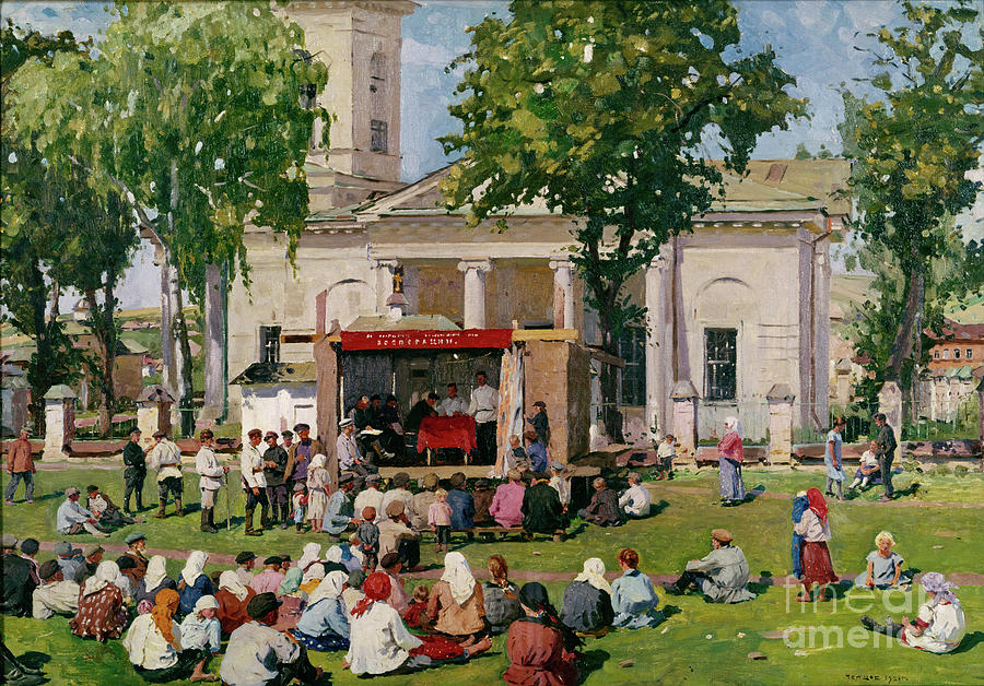 The Cooperation Day In A Village, 1926 Drawing by Heritage Images